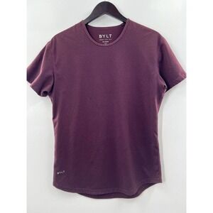 BYLT Men’s Short Sleeve Drop Cut Tee Maroon/Merlot Tee Shirt Size Medium